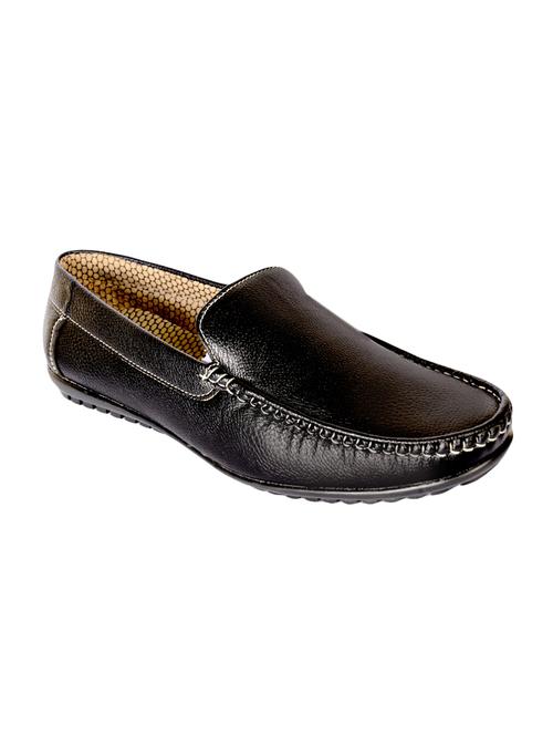 black leatherette slip on loafer - 14130139 - Very Small Image - 1