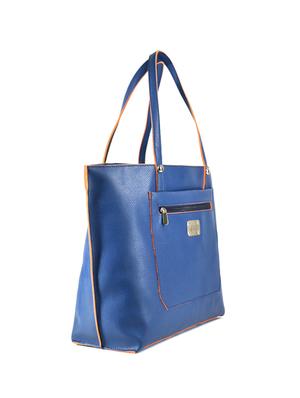 blue leatherette tote - 14130363 - Standard Image - 4