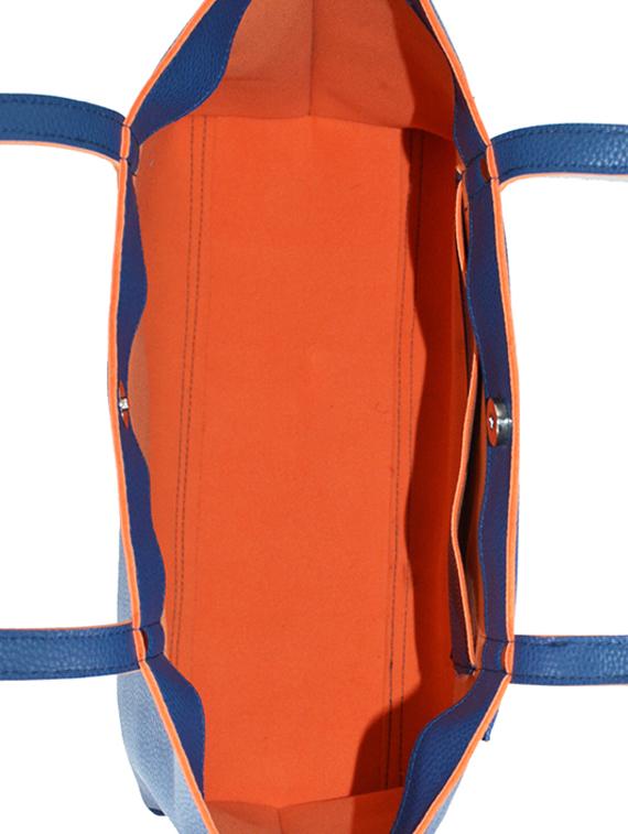 blue leatherette tote - 14130363 - Zoom Image - 3
