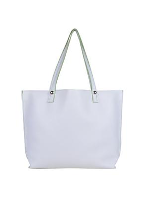 white leatherette regular tote - 14130581 - Standard Image - 2