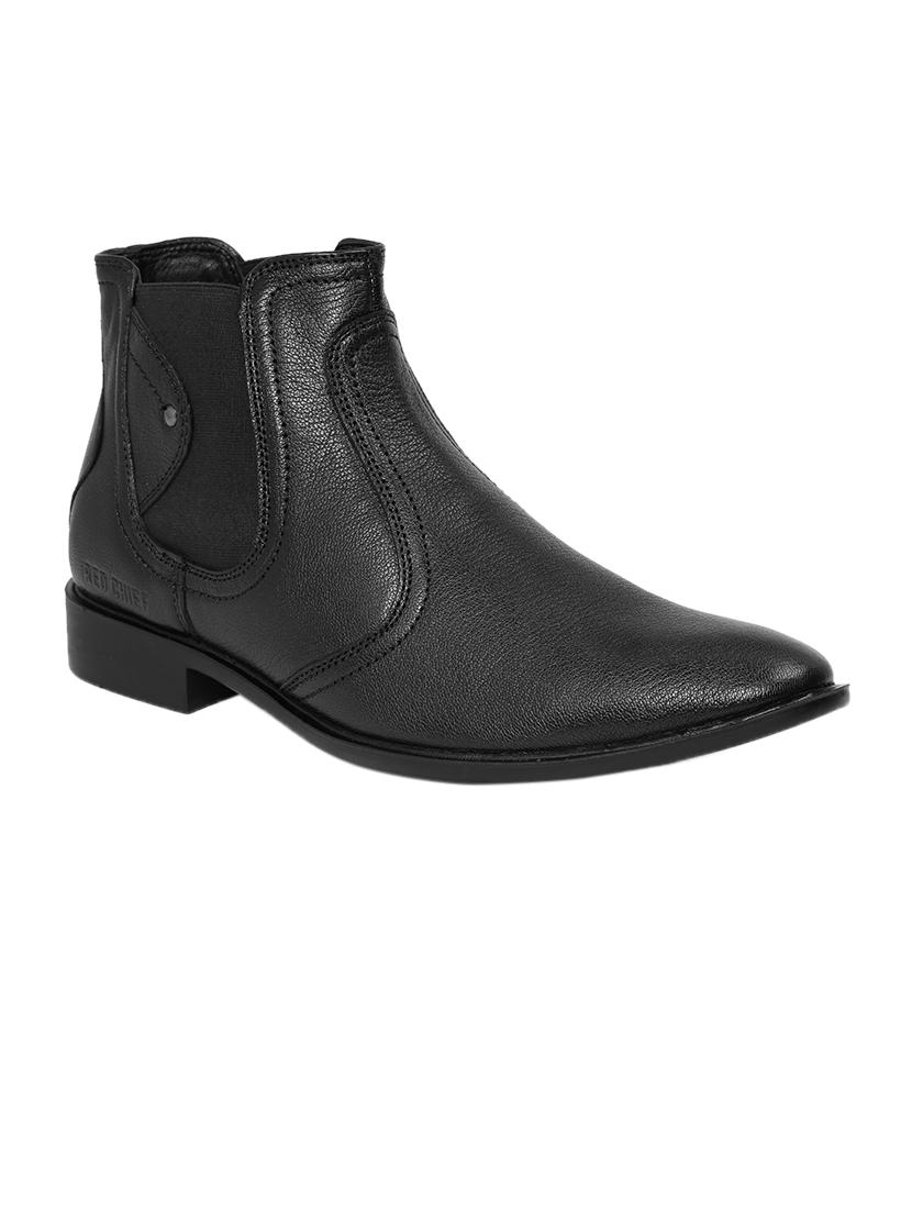 black Leather slip on boots - 14131862 - Zoom Image - 1