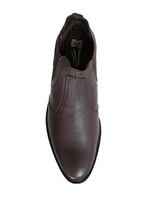 brown leather slip on boots - 14131863 - Standard Image - 3