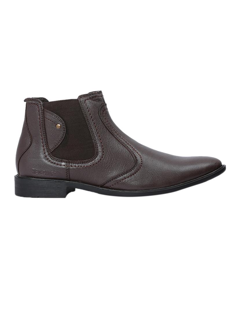 brown leather slip on boots - 14131863 - Zoom Image - 2