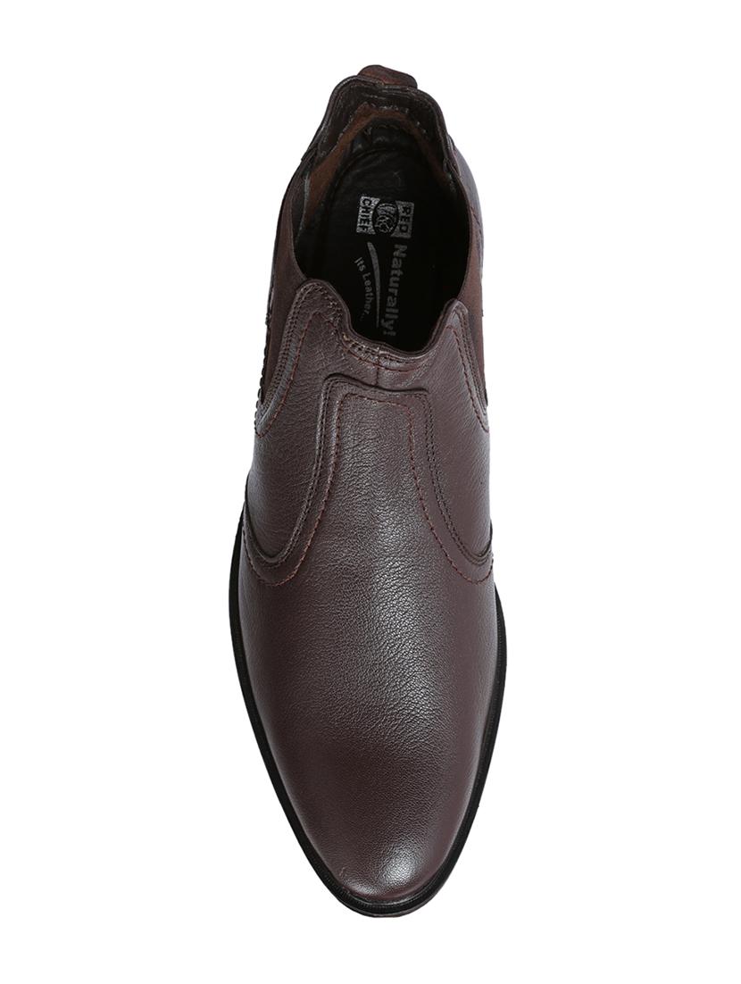 brown leather slip on boots - 14131863 - Zoom Image - 3