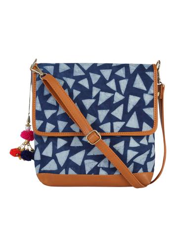 blue cotton regular sling bag - 14131880 - Very Small Image - 1