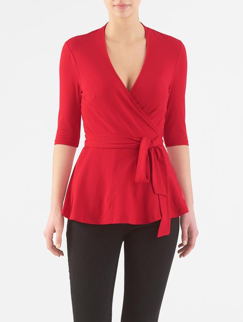 red cotton jersey top - 14132645 - Standard Image - 1