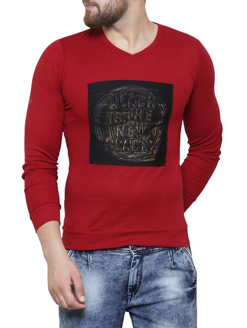 red cotton t-shirt - 14135587 - Standard Image - 1