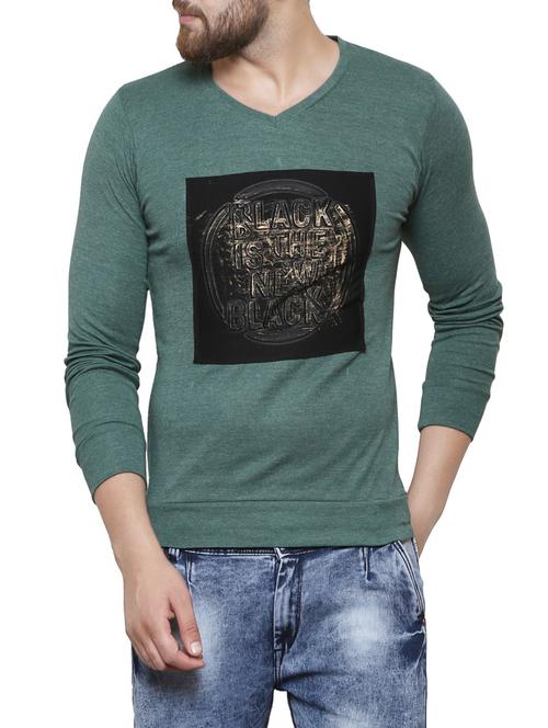 olive green cotton t-shirt - 14135589 - Standard Image - 1
