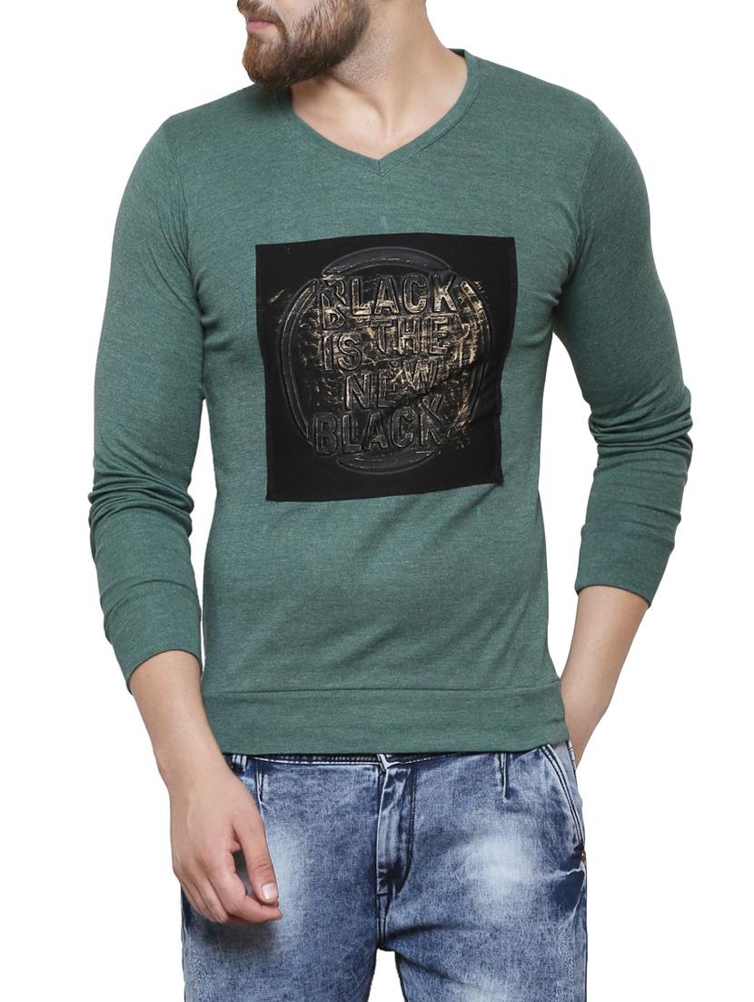 olive green cotton t-shirt - 14135589 - Zoom Image - 1
