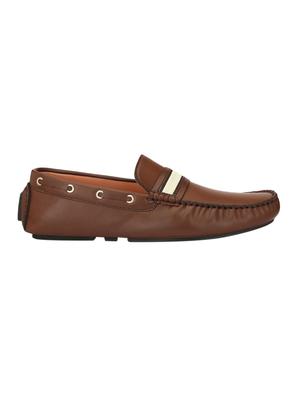 brown leatherette slip on loafer - 14135635 - Standard Image - 2