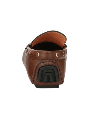 brown leatherette slip on loafer - 14135635 - Standard Image - 3