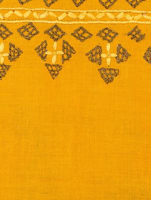 mustard cotton straight kurta - 14136143 - Standard Image - 4