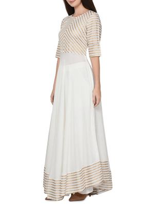 white rayon flared kurta - 14137294 - Standard Image - 2