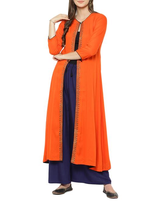 orange viscose shrug - 14137310 - Very Small Image - 1