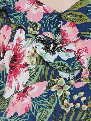green floral viscose a-line dress - 14137719 - Standard Image - 4