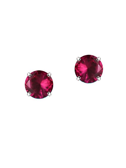 pink silver studs earrings - 14140581 - Very Small Image - 1