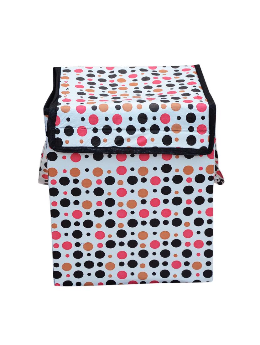 White Circle design Foldable Laundry basket - 14140749 - Zoom Image - 1