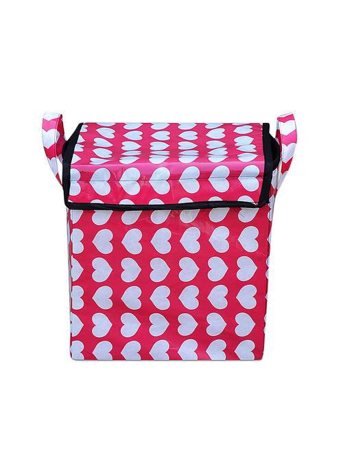 Red Hearts Design Foldable Laundry basket - 14140753 - Very Small Image - 1