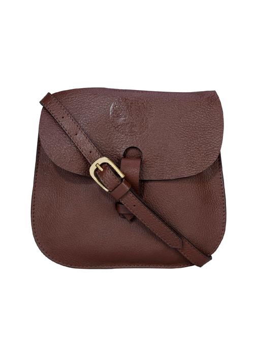 brown leather regular sling bag - 14143242 - Very Small Image - 1