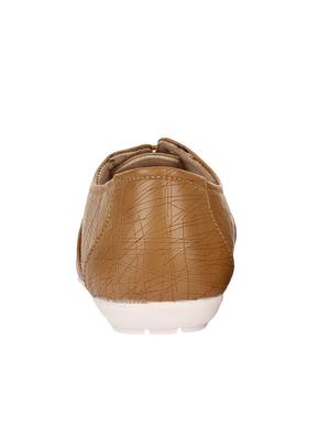 tan faux leather laceup casual shoes - 14146481 - Standard Image - 3