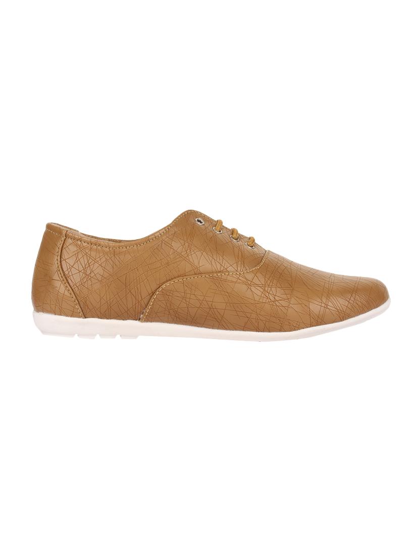 tan faux leather laceup casual shoes - 14146481 - Zoom Image - 2