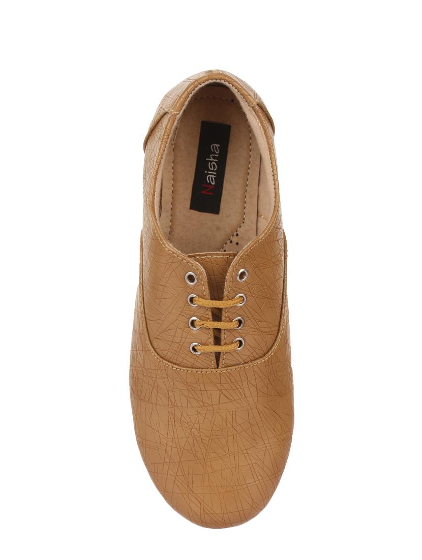 tan faux leather laceup casual shoes - 14146481 - Zoom Image - 4