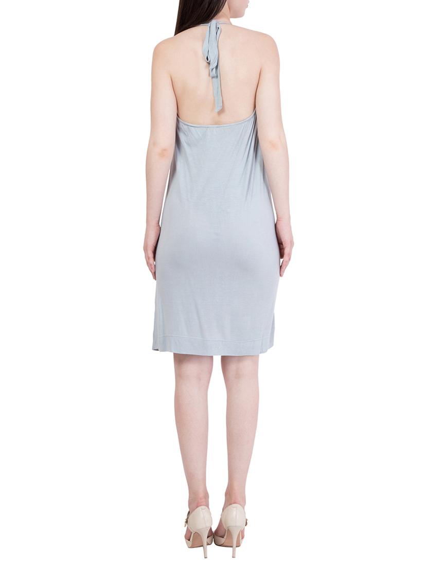 solid grey viscose dress - 14147248 - Zoom Image - 3