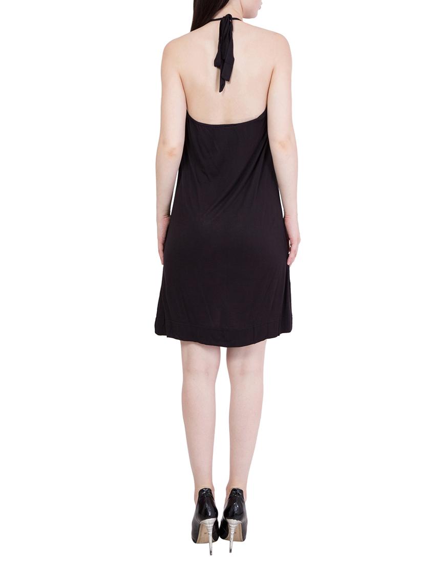 solid black viscose dress - 14147250 - Zoom Image - 3