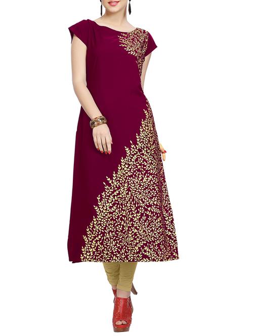 foil print straight kurta - 14147800 - Standard Image - 1