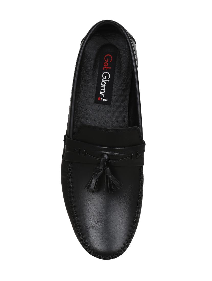 black leatherette slip on loafer - 14153621 - Zoom Image - 4