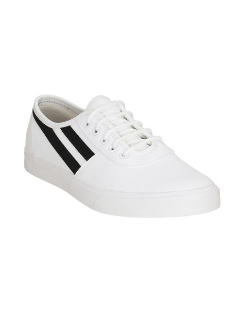 white leatherette lace up sneaker - 14153656 -  Standard Image - 0