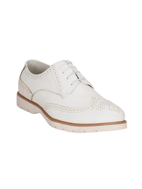 white leatherette lace up shoe - 14153666 -  Standard Image - 0