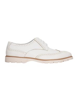 white leatherette lace up shoe - 14153666 - Standard Image - 2