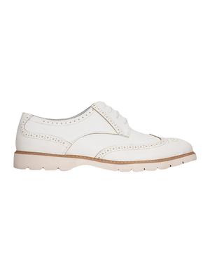 white leatherette lace up shoe - 14153666 -  Standard Image - 1