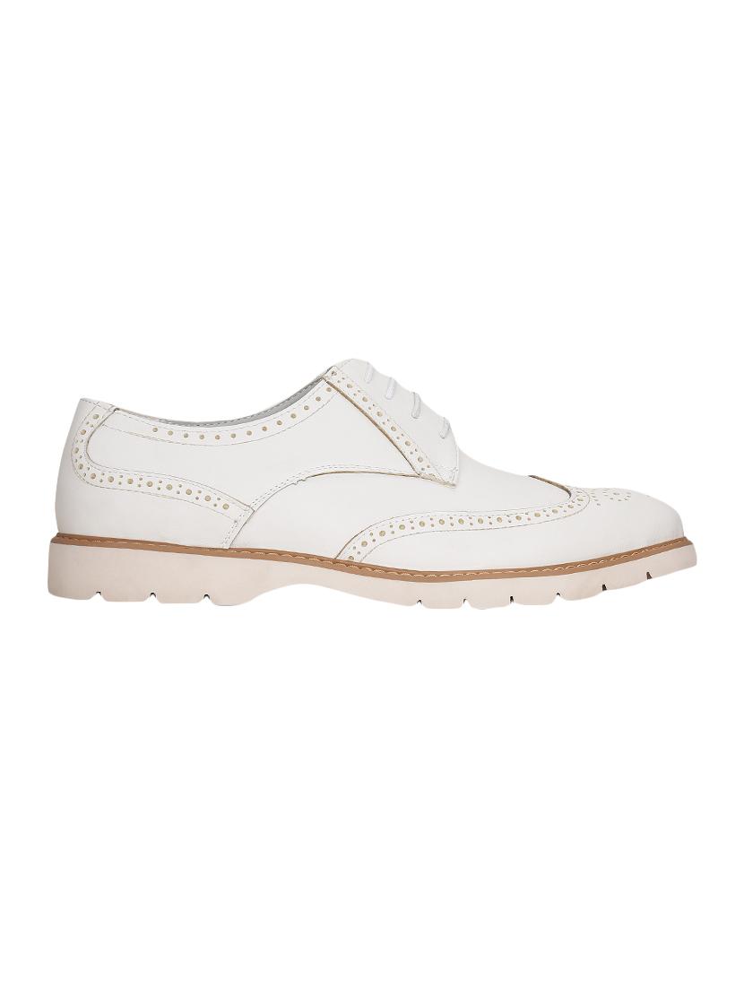 white leatherette lace up shoe - 14153666 - Zoom Image - 2