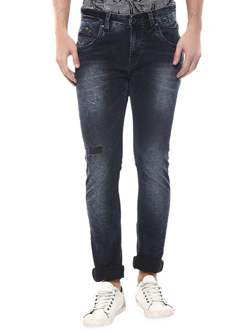 dark blue light washed denim jeans - 14154277 - Standard Image - 1