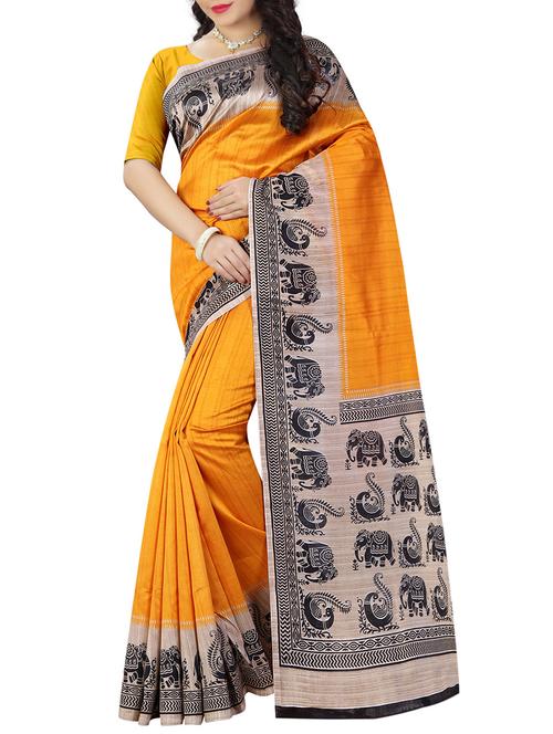 yellow silk bhagalpuri saree with blouse - 14154443 - Standard Image - 1