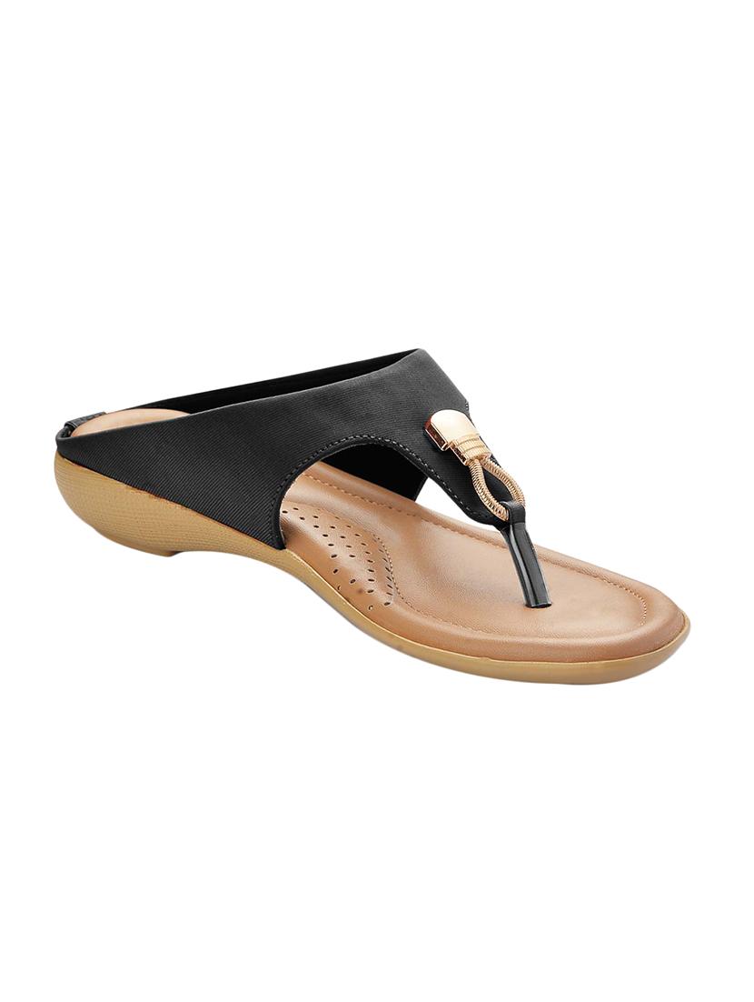 black pu slippers - 14154529 - Zoom Image - 1