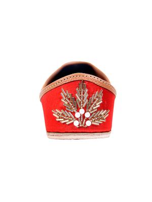 kiyaralove red silk base with pearl handcrafted jutti - 14154627 - Standard Image - 3