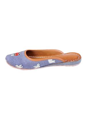kiyara love handcrafted blue base printed jutti - 14154631 - Standard Image - 2