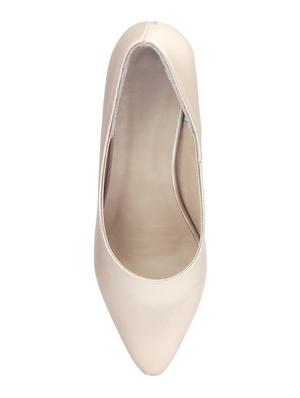 gold leatherette slip on pumps - 14157991 - Standard Image - 4