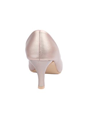 bronze leatherette slip on pumps - 14157994 - Standard Image - 3