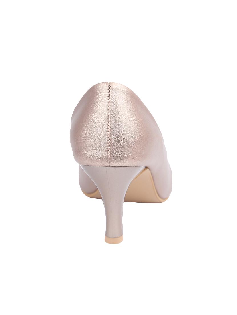 bronze leatherette slip on pumps - 14157994 - Zoom Image - 3