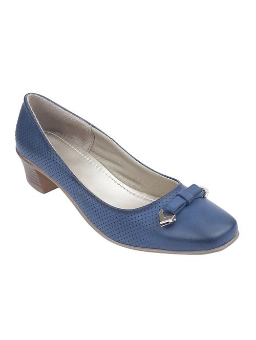 blue leatherette slip on pumps - 14157998 - Very Small Image - 1
