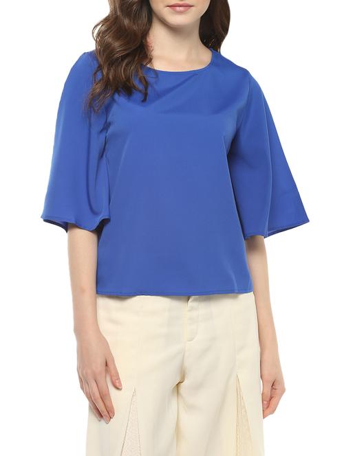 blue crepe regular top - 14163410 - Standard Image - 1