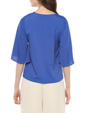blue crepe regular top - 14163410 - Standard Image - 3