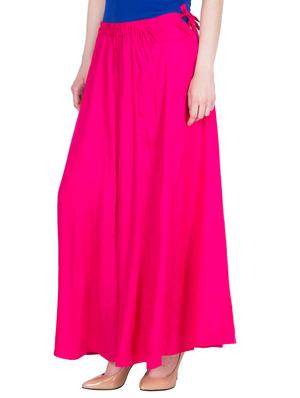 solid pink viscose palazzo - 14166761 - Standard Image - 2