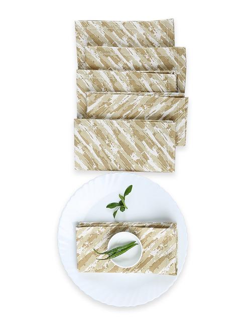 the dry brush strokes cotton 6 napkins - beige - 14167552 - Standard Image - 1