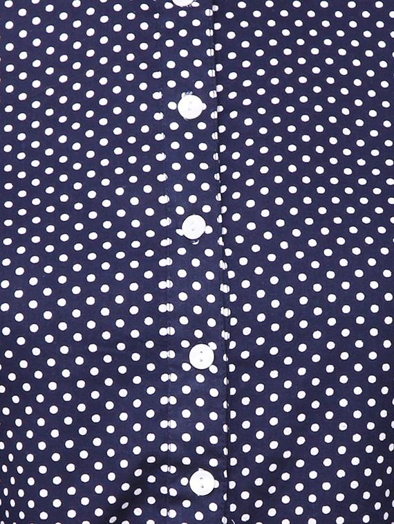 blue cotton straight kurta - 14167860 - Zoom Image - 4