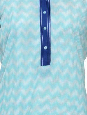 sky blue cotton straight kurta - 14167872 - Standard Image - 3